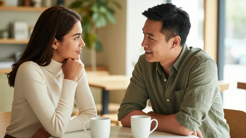 man confidently suggesting a next date during a coffee date conversation